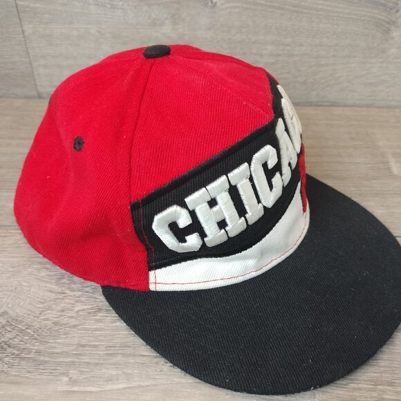 VTG Michael Jordan Chicago Bulls Malaki Hat Cap Embroidered Colorblock Snapback - Picture 3 of 11